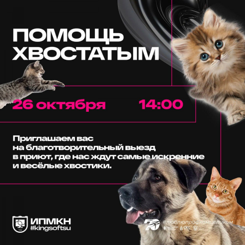 26 октября в 14:00 пройдет благотворительный выезд нашего института в фонд «Добрые дела»